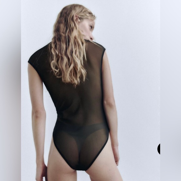 Zara black mesh bodysuit - Picture 3 of 4